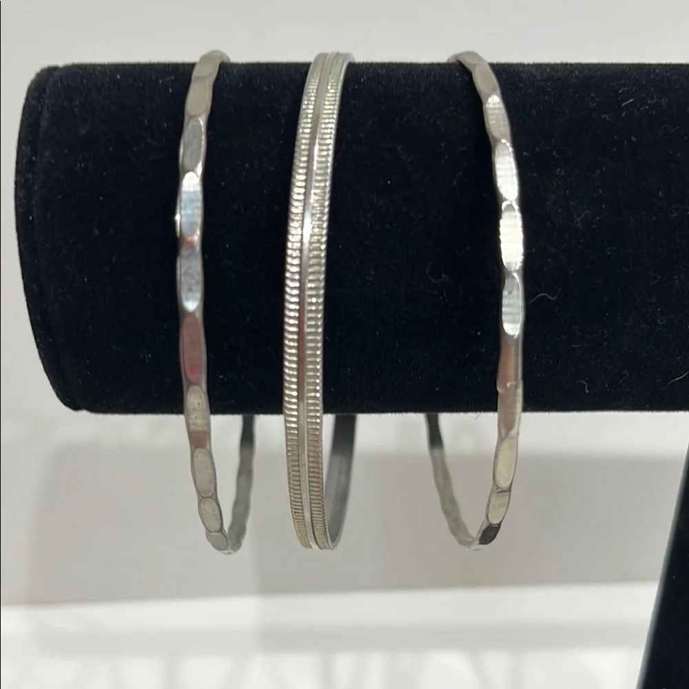 Faux, Elegant Silver Bangle, Costume Bracelet set.